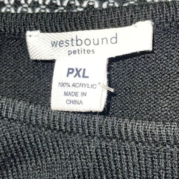 Westbound Black White Fine Knit Sweater Size P XL - Picture 6 of 7